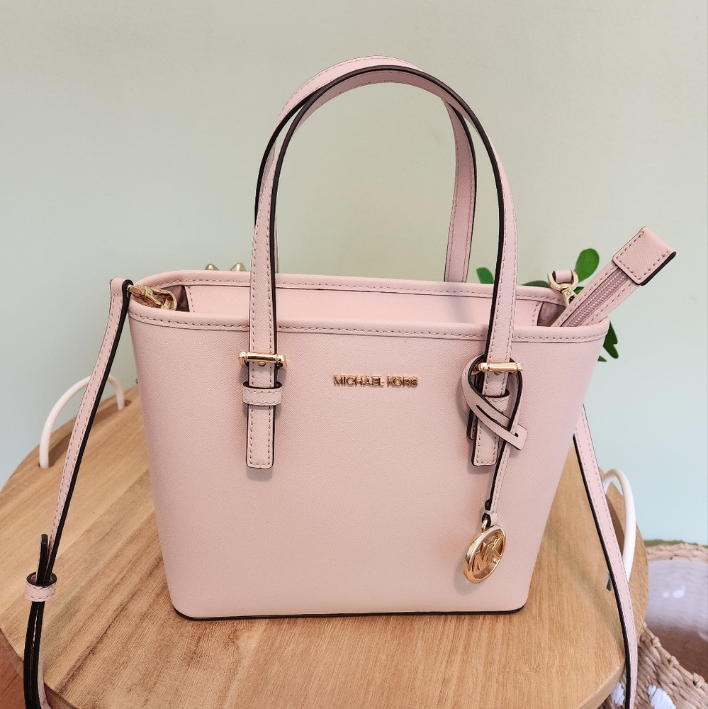 Michael Kors Jet Set Travel Extra-Small Saffiano Leather Top-Zip Tote Bag